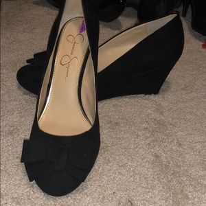 Jessica Simpson Black Suede Wedges